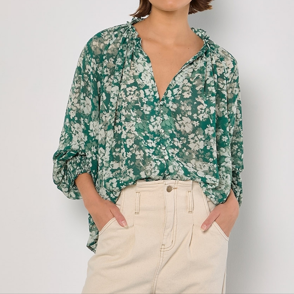Watercolor Floral Blouse